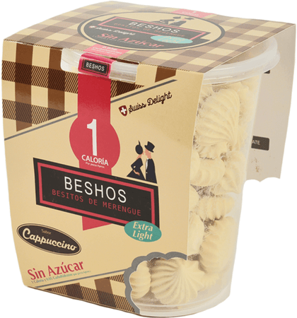 Merengues sin azúcar de Capuccino, 40 gr, marca Beshos