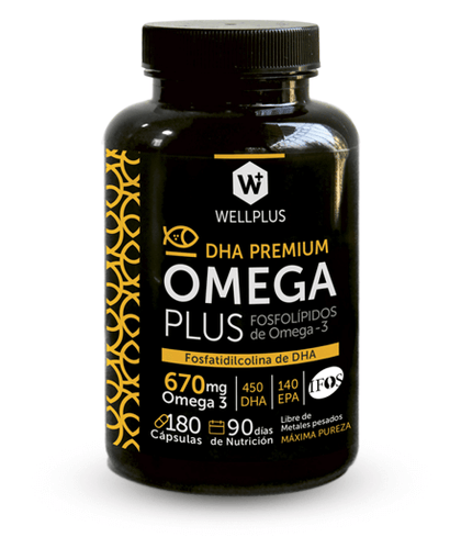 Omega Plus 670 mg, 180 capsulas, wellplus