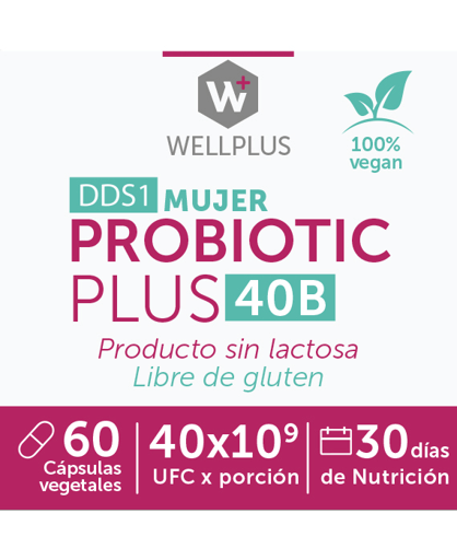 3 x Probiotic Plus Mujer 40 B, 3 x 60 capsulas, wellplus