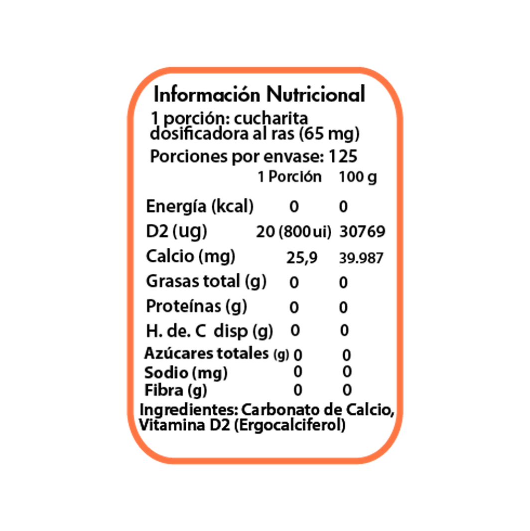 Vitamina D2 en Polvo 125 Porciones Marca Dulzura Natural