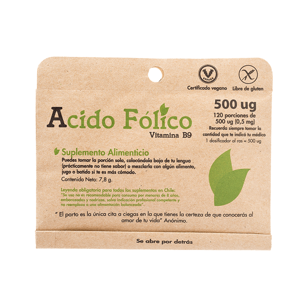 acido Folico en Polvo 120 Porciones Marca Dulzura Natural
