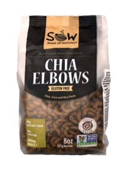 Pasta de Chia Elbows, 227 gr, marca Sow