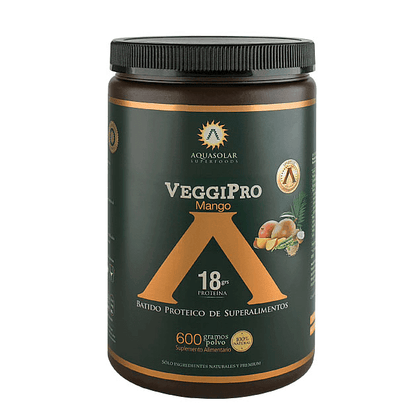 Batido Proteico Vegetal Mango Veggipro, 600 gr, marca Aqua Solar