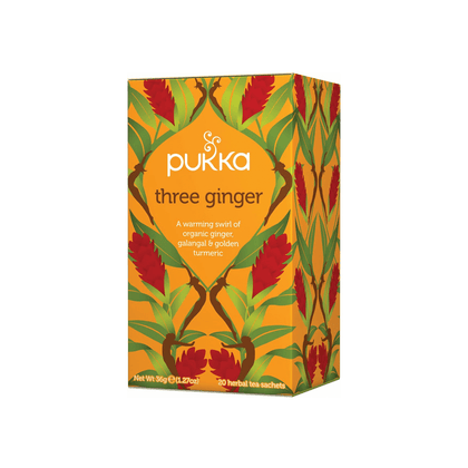Infusion Three Ginger, 20 uni, marca Pukka
