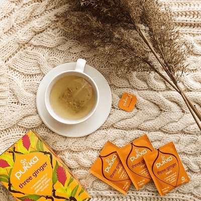 Infusion Three Ginger, 20 uni, marca Pukka