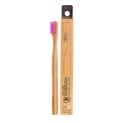 Cepillo de Dientes Bambú Suave Morado, 1 uni, marca Biobrush