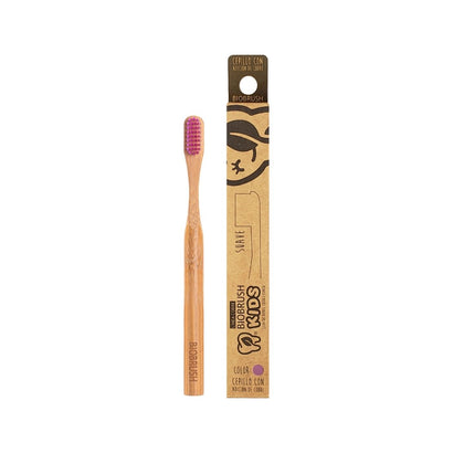 Cepillo de Dientes Bambú Kids Suave Morado, 1 uni, marca Biobrush