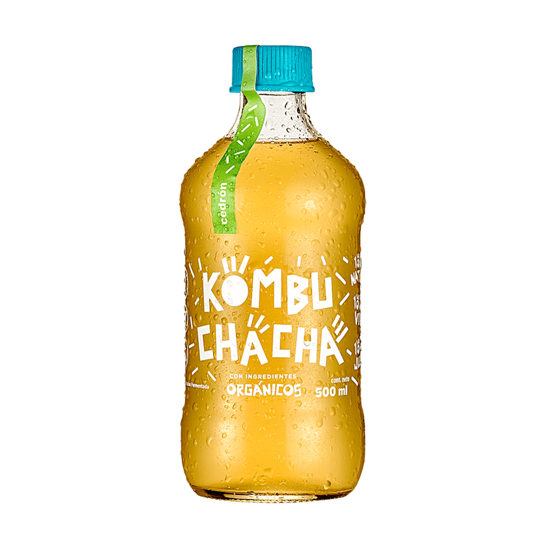 Kombucha Cedrón, 500 ml, marca Kombuchacha