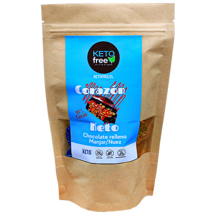 Corazon de Manjar y Nuez Keto, 3 unidades, marca Keto Free