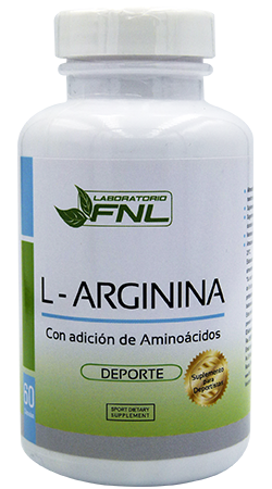 L Arginina en capsulas de 600 Mg, 60 Cap, marca Fnl