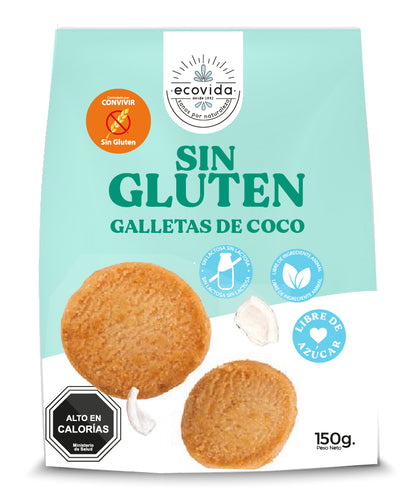 Galletas de Coco sin gluten, 150 Gr, Eco Vida