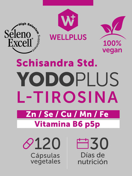 Yodo Plus L-Tirosina, 120 capsulas, wellplus