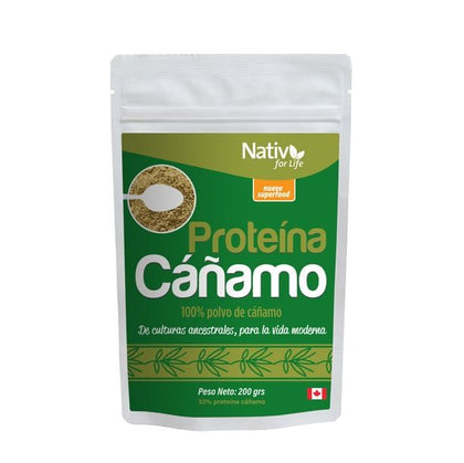 Proteina de cañamo, 200 gr, Nativ For Life