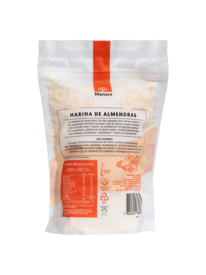 Harina de Almendras sin Piel, 400 Gr, Manare