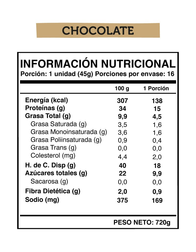 Barritas Wild Protein Bar Chocolate, caja 5 uni, marca Protein Bar