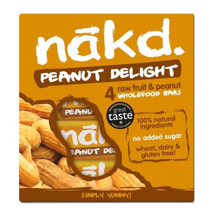 Barrita Nakd Peanut Delight, caja 4 X 35 gr, marca Nakd