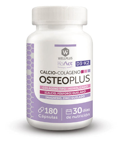 3 x Colageno Hidrolizado Osteo Plus, 3 x 180 cap, wellplus
