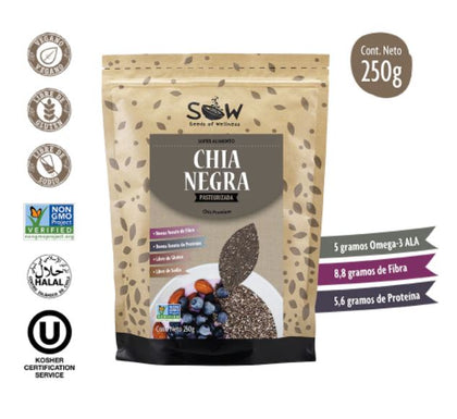 Chia Negra, 250 Gr, marca Sow