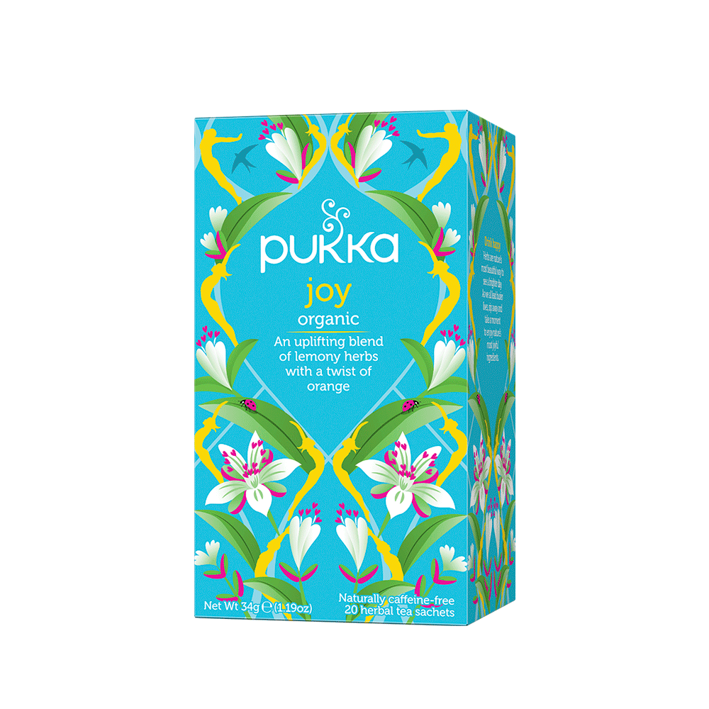 Infusión Joy, 20 bolsitas, marca Pukka