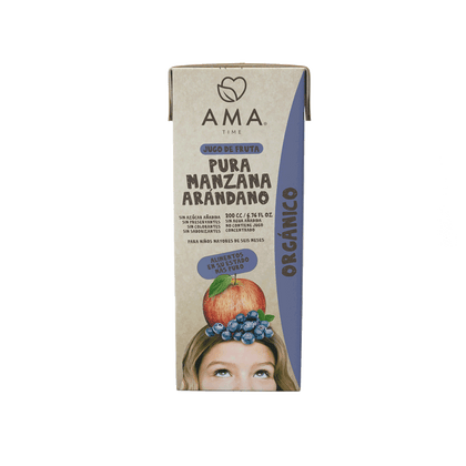 Jugo de Manzana Arandanos Orgánicos, 200 ml, marca Ama