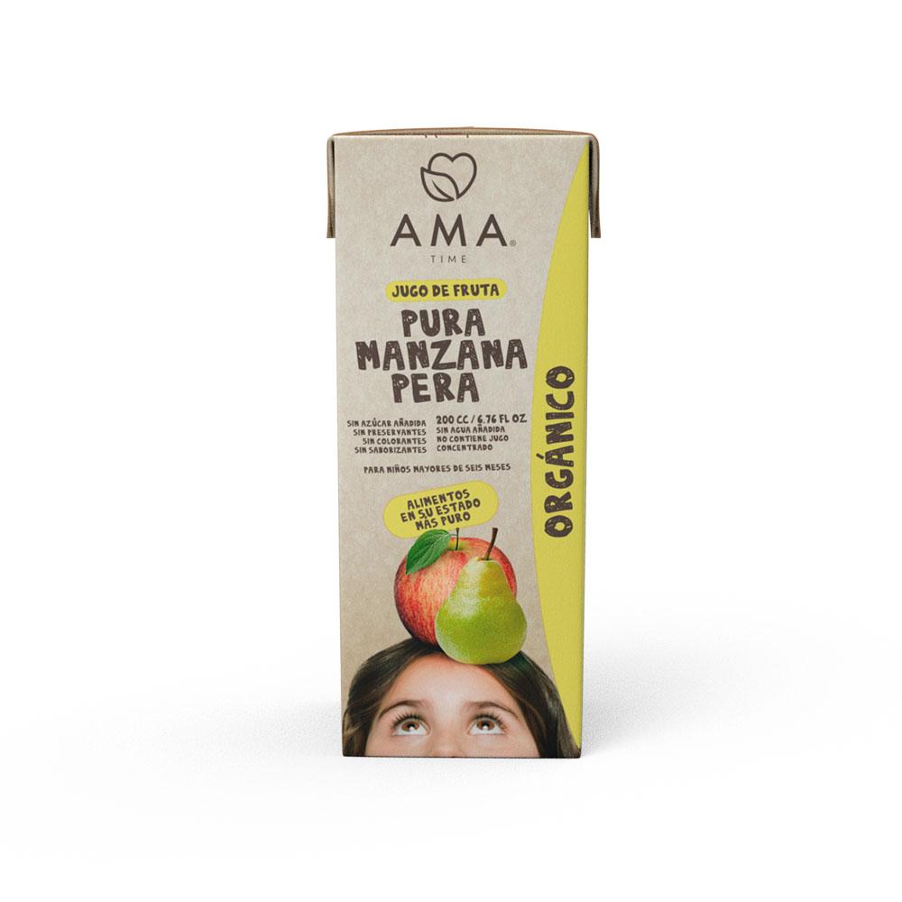 Jugo de Manzana Pera orgánico, 200 ml, marca Ama