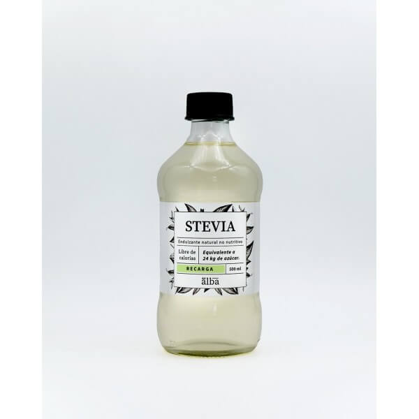 Stevia Líquida Recarga, 500 ml, marca Apicola Del Alba