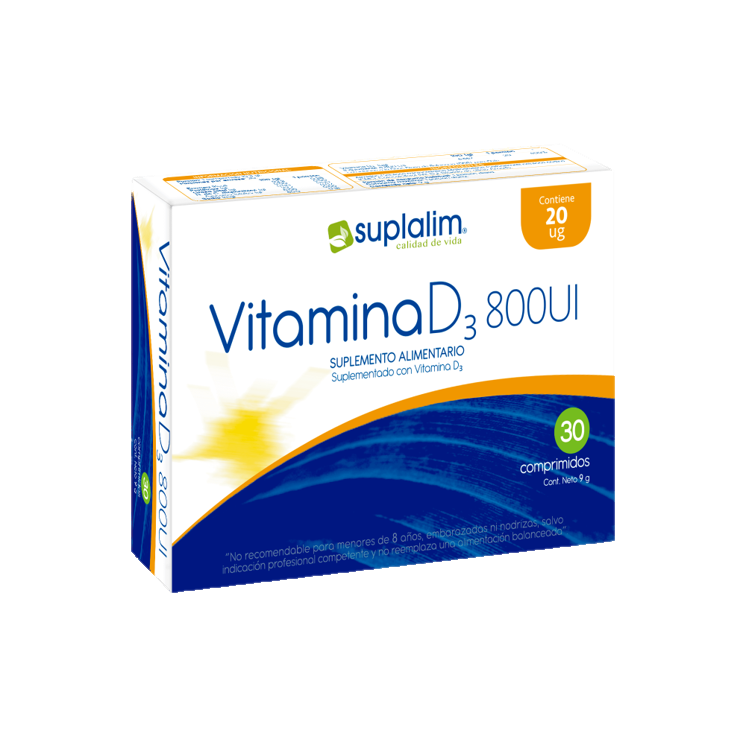 Vitamina D3, 30 Comp, Suplalim