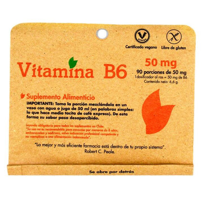 Vitamina B6 En Polvo De 50 Mg, 90 Porciones, Dulzura Natural