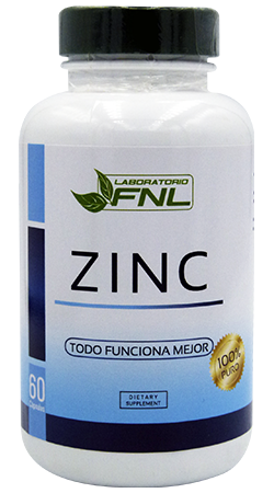 Zinc Sulfato en Cápsulas de 250 mg, 60 uni, marca Fnl