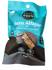 Alfajor Keto Manjar sin azúcar, 90 gr, marca Keto Free