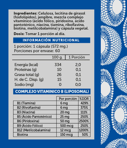 Vitamina Bcomplex Plus Liposomal, 60 capsulas, wellplus