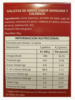 Baby Mum-Mum Manzana Zapallo, 50 gr, marca Baby Mum-Mum