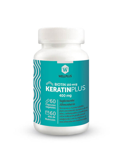 Keratin plus biotin, 60 capsulas, wellplus