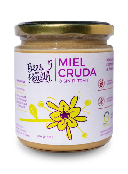 Miel Cruda Tradicional, 500 gr, marca Bees & Health