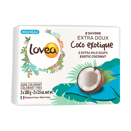 Jabon Barra Extra Suave Coco, 2 X 100 gr, marca Lovea