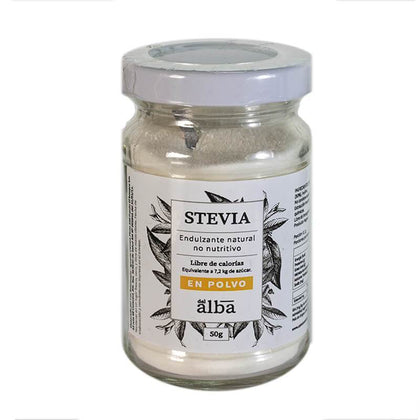 Stevia Premium en polvo, 50 gr, marca Apícola Del Alba